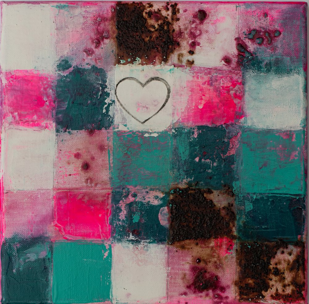 Cuadrícula de corazones desgastados de Deb Chaney