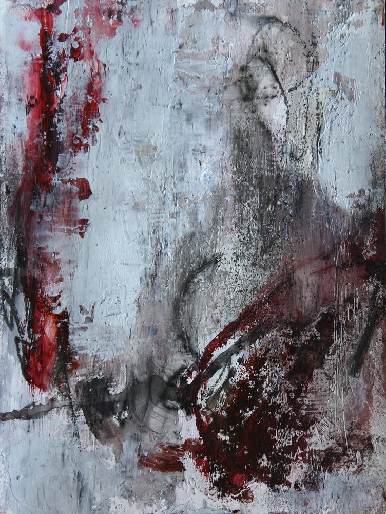 Abstracto rojo dinámico de Deb Chaney