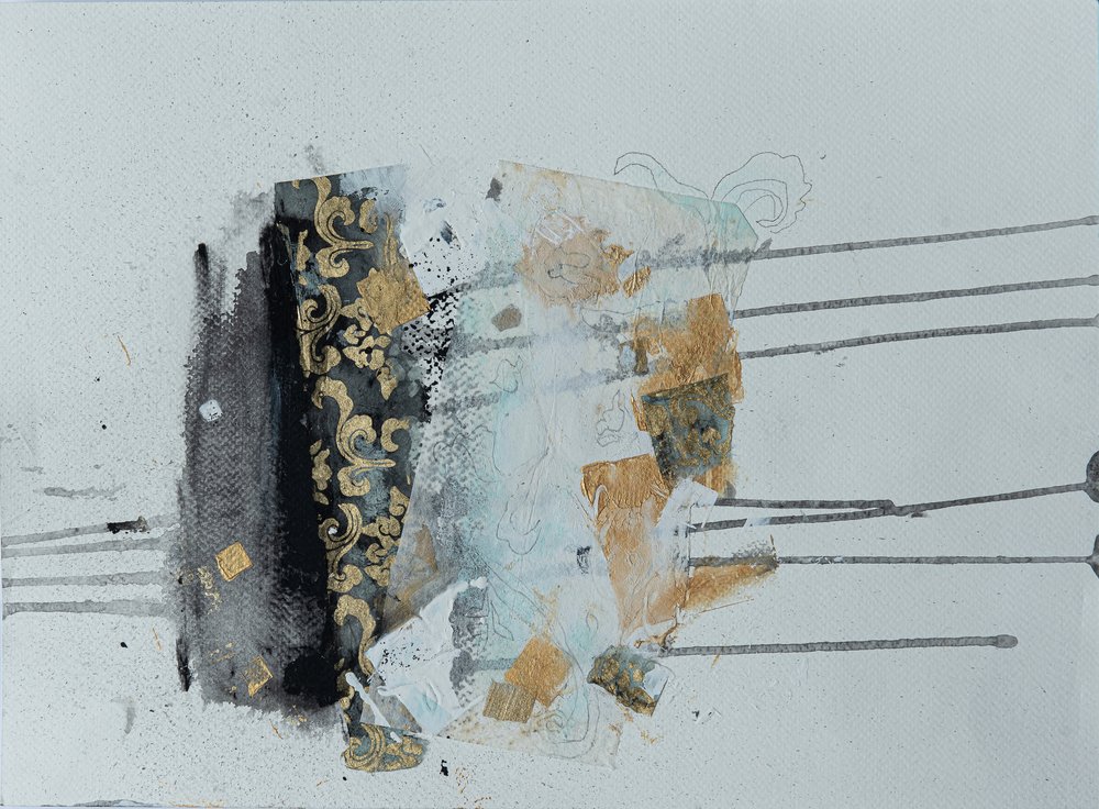 Elegante abstracto dorado de Deb Chaney
