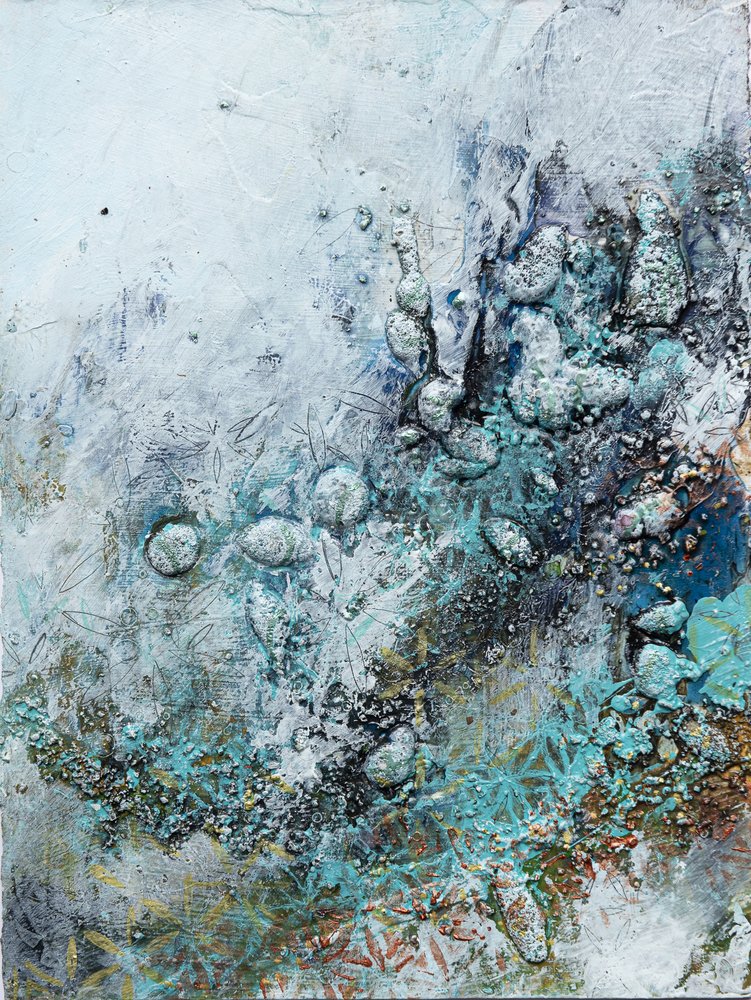 Texturas en verde azulado gélido de Deb Chaney