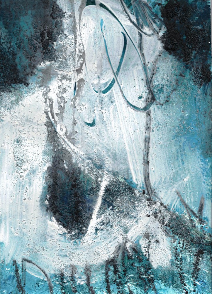 «Misty Blue» (abstracto) de Deb Chaney