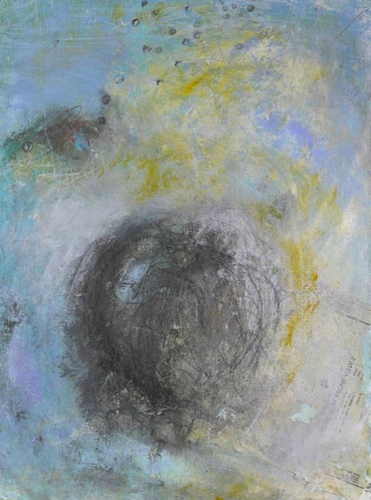 Abstracto en tonos azul grisáceos apagados de Deb Chaney