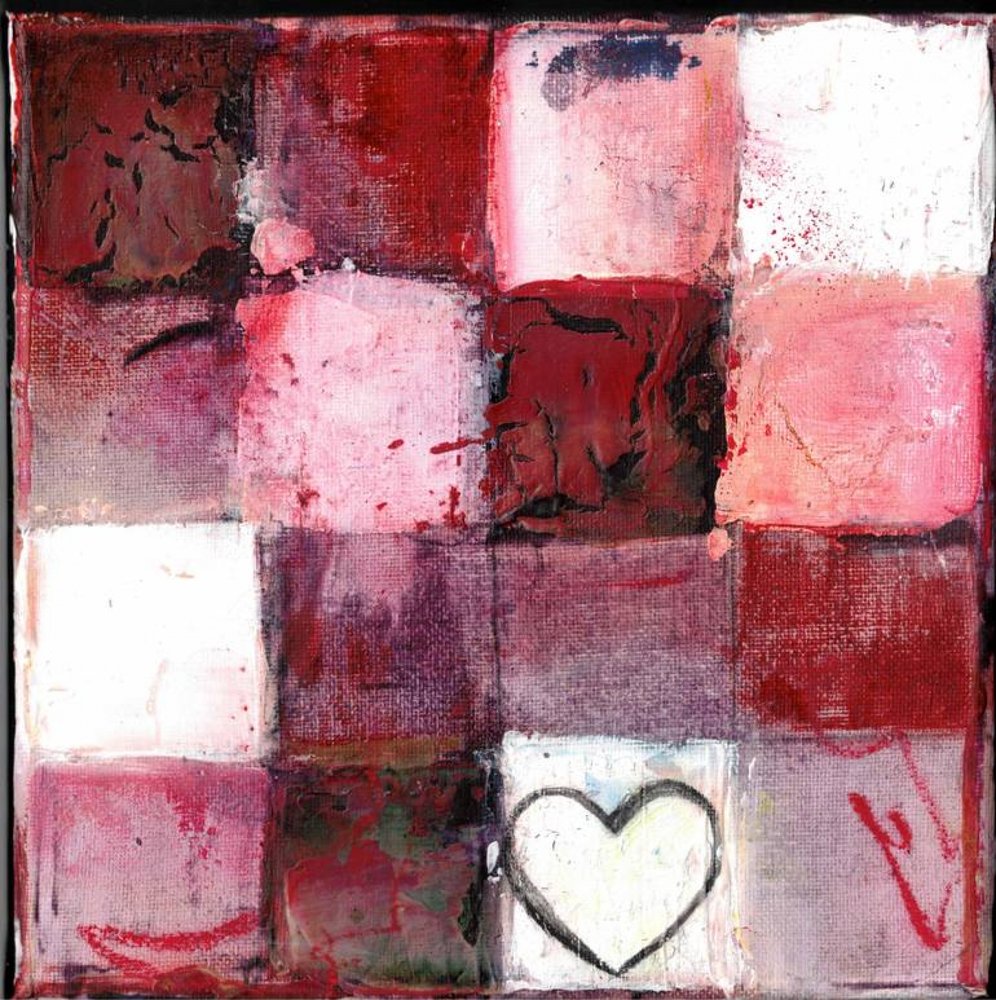 Corazón a cuadros rojos de Deb Chaney