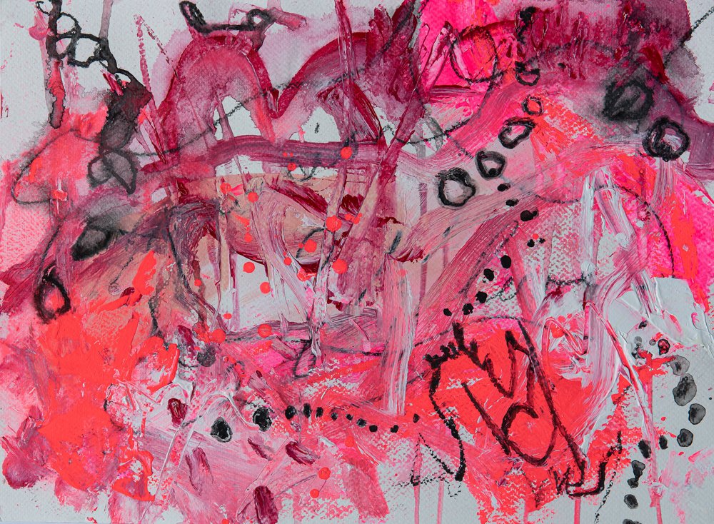 Abstracto en rosa intenso de Deb Chaney
