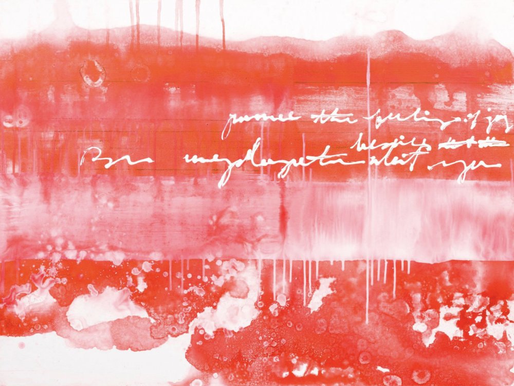 Letra abstracta en rojo intenso de Deb Chaney