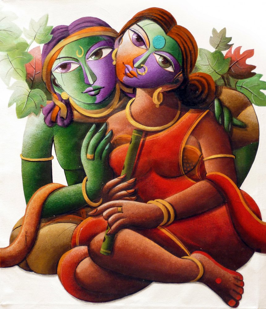 Una pareja india muy colorida de Dhananjoy Mukherjee