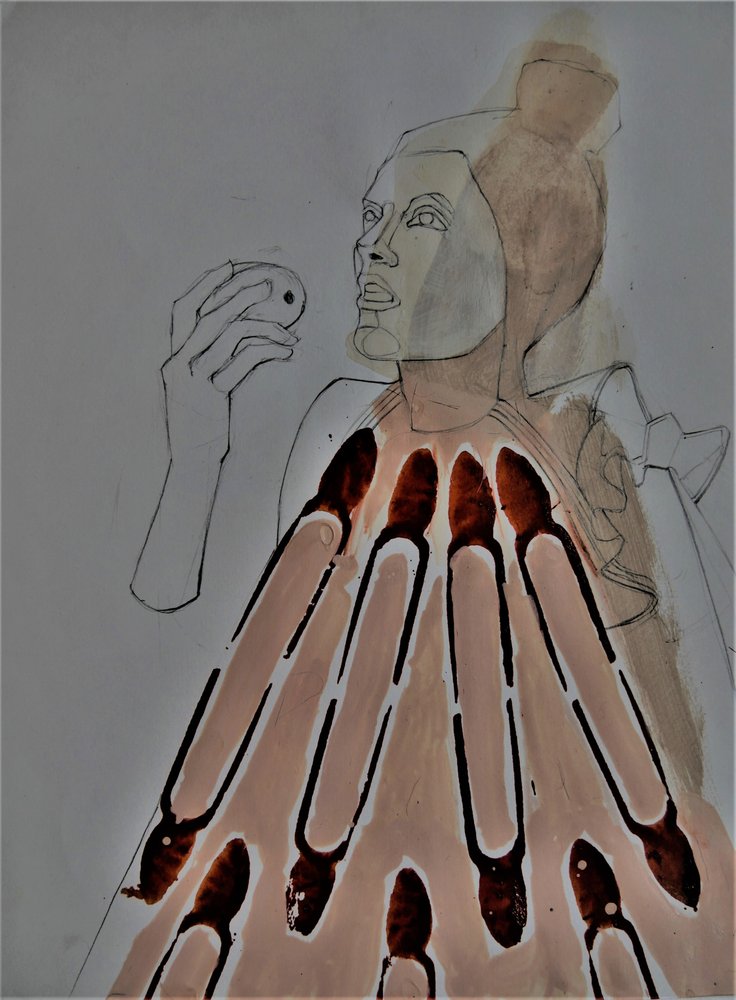 Figura abstracta con una manzana de Doris Schmitz