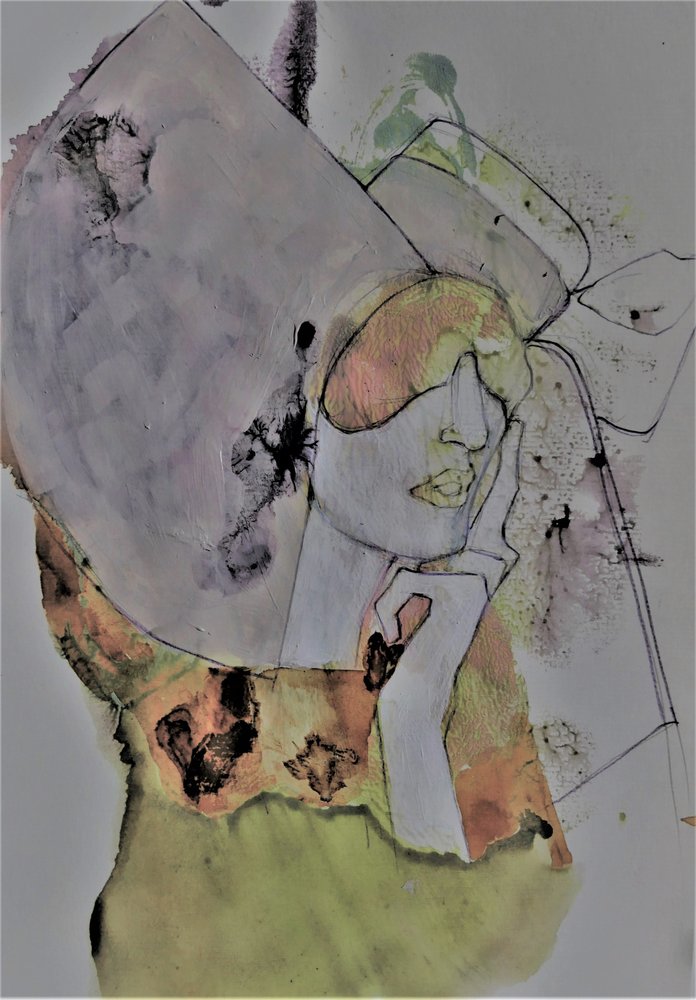 Mujer absorta (abstracto) de Doris Schmitz