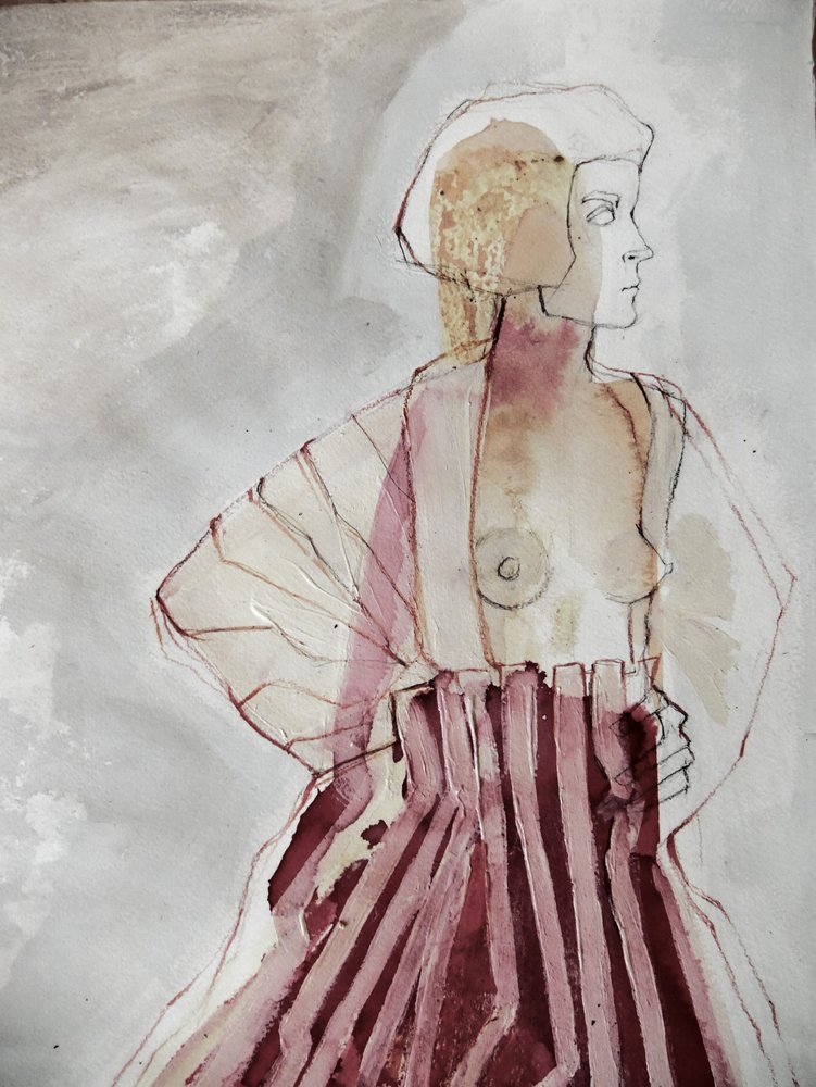 Mujer a rayas abstracta de Doris Schmitz
