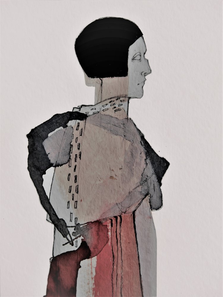 Perfil de una mujer abstracta de Doris Schmitz