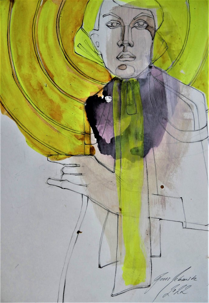 Mujer abstracta amarilla de Doris Schmitz