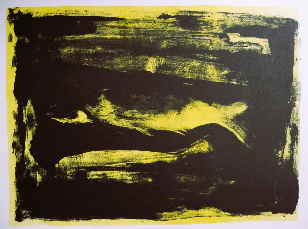 Atrévete con el amarillo intenso: abstracto oscuro de Doris Schmitz
