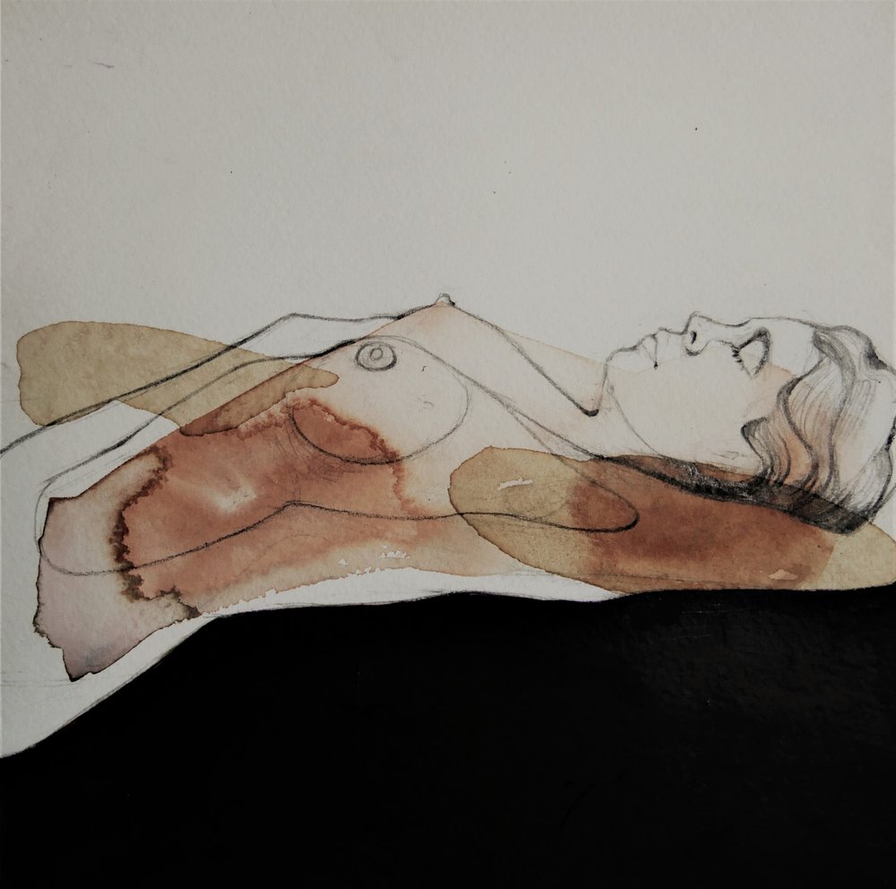 Desnudo en acuarela sereno de Doris Schmitz