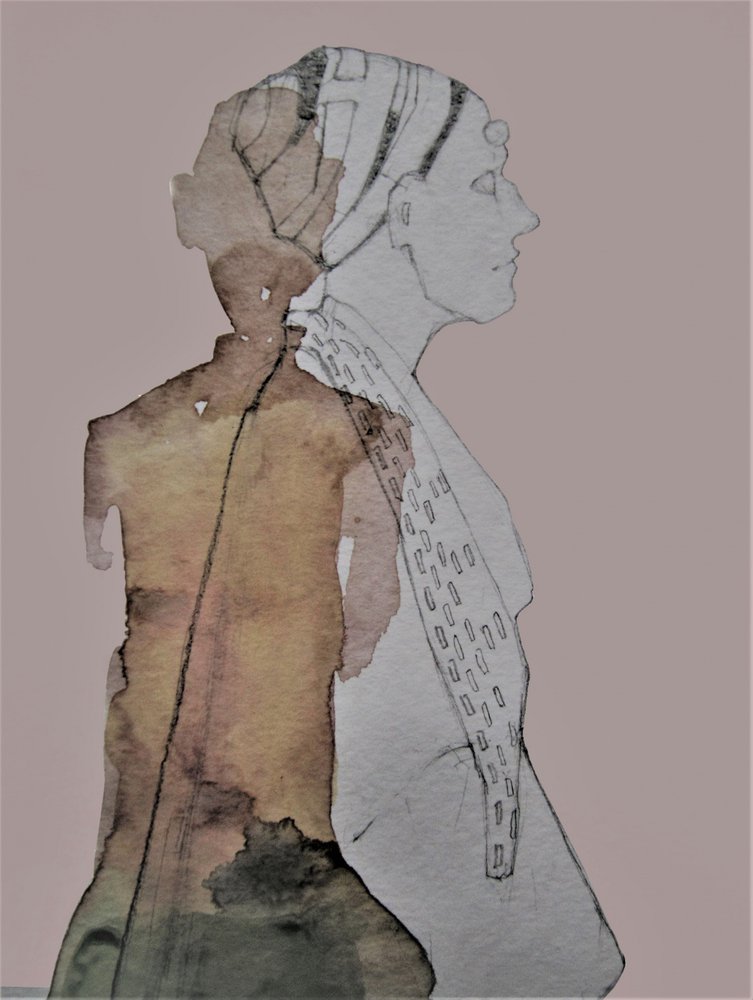 Perfil de una mujer contemplativa de Doris Schmitz