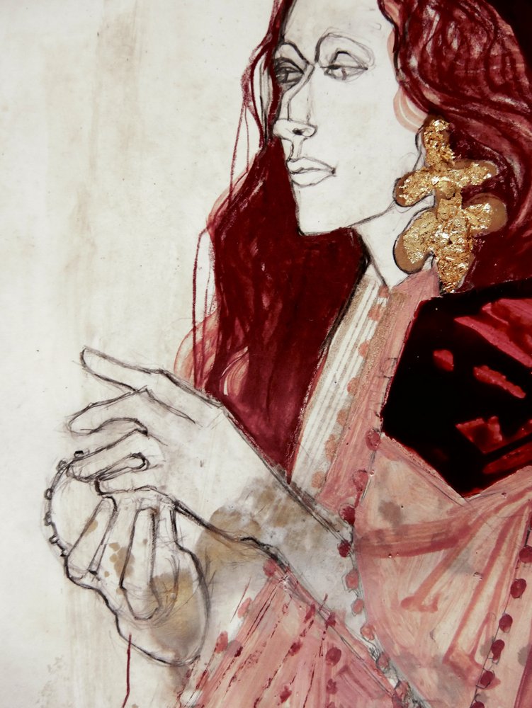 Perfil de una mujer contemplativa de Doris Schmitz