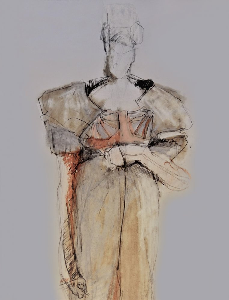 Elegante boceto de moda de Doris Schmitz