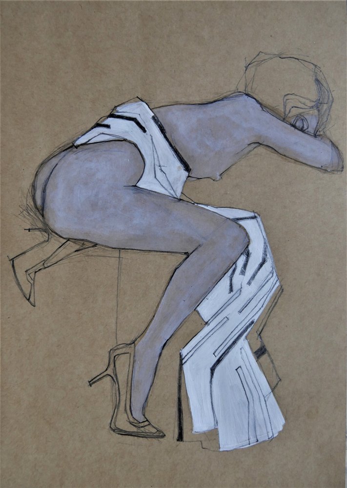 Elegante boceto de moda de desnudo de Doris Schmitz