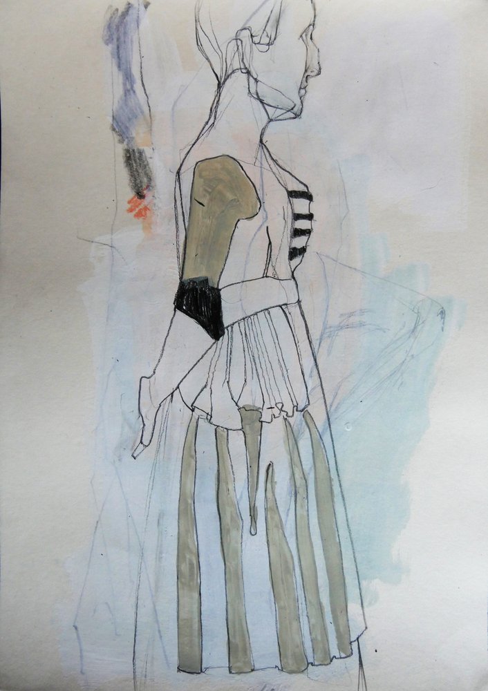 Elegante boceto de perfil de Doris Schmitz