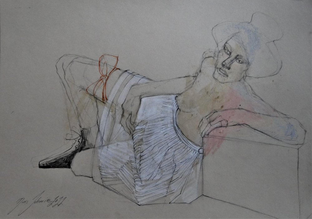 Elegante figura recostada de Doris Schmitz