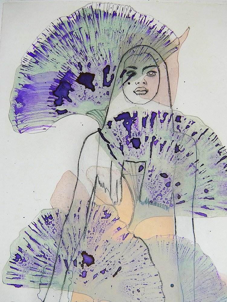 Retrato en púrpura etéreo de Doris Schmitz