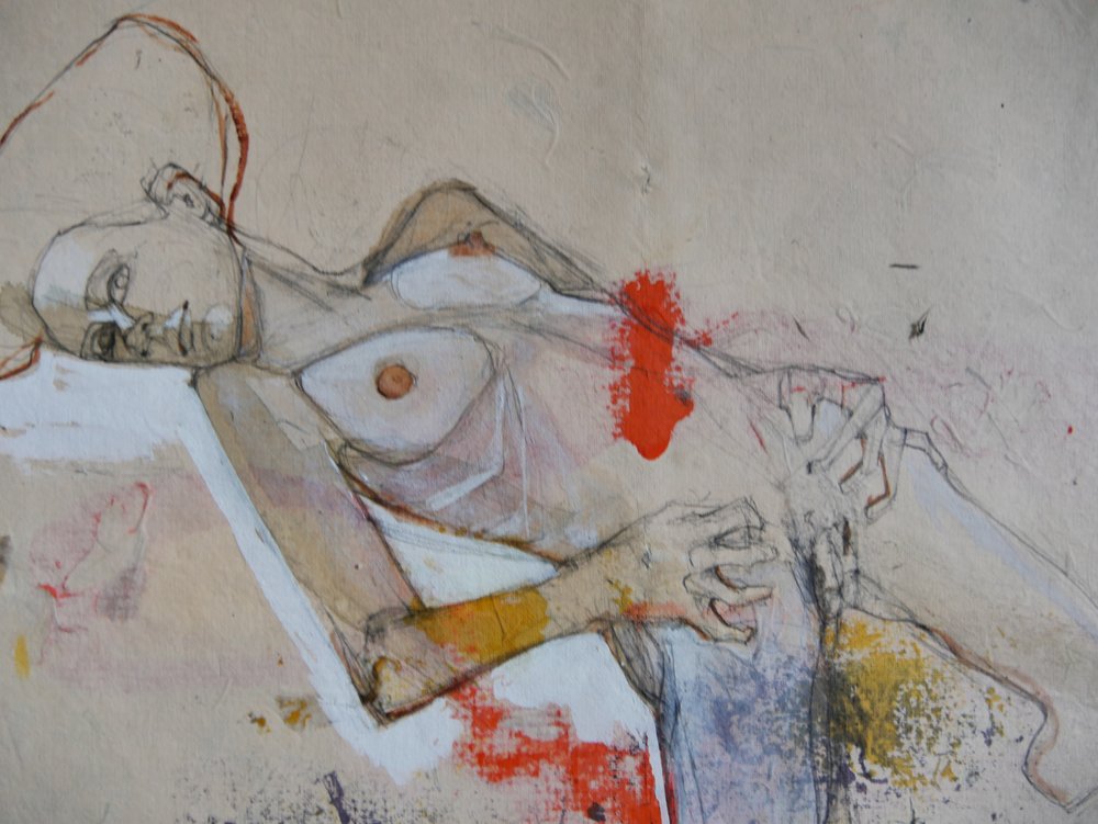 Desnudo recostado expresivo de Doris Schmitz