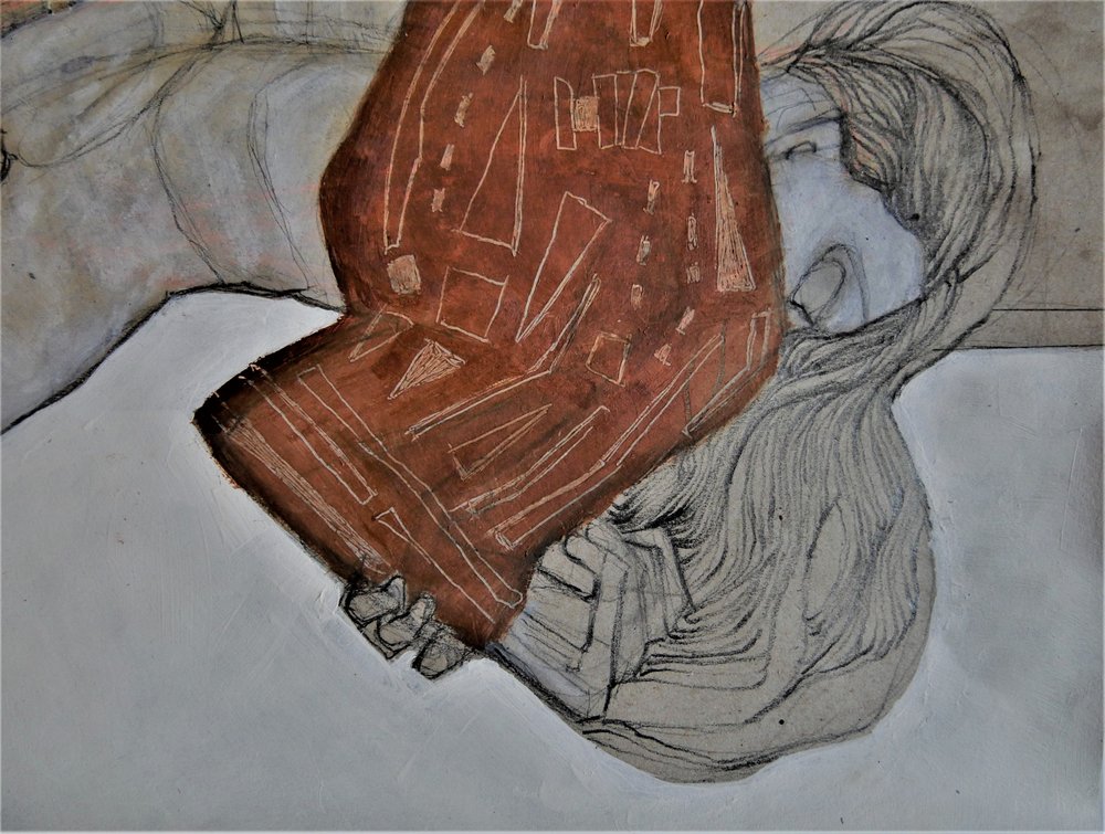Tela roja «Expressive Woman» de Doris Schmitz