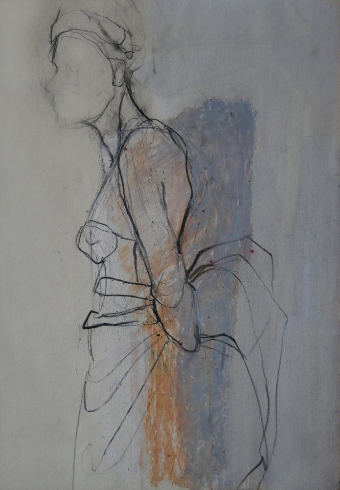 Boceto de una figura con un drapeado elegante de Doris Schmitz