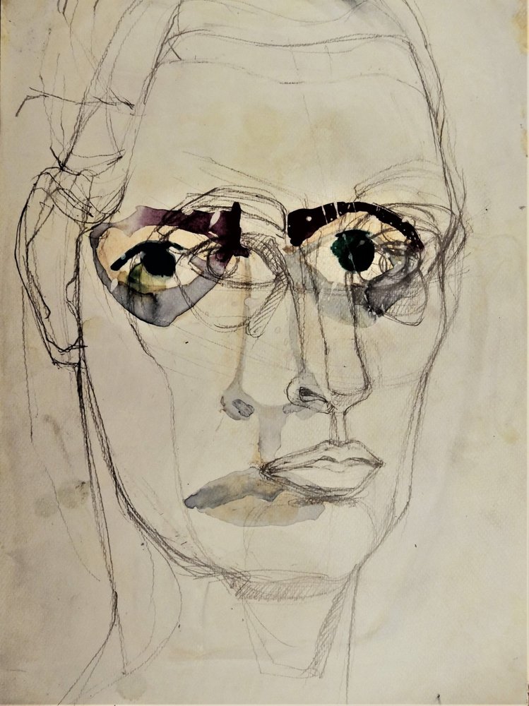 Retrato de mirada intensa de Doris Schmitz