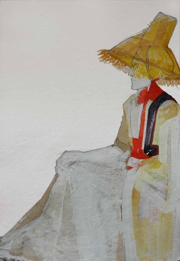 Hombre con sombrero de paja de Doris Schmitz