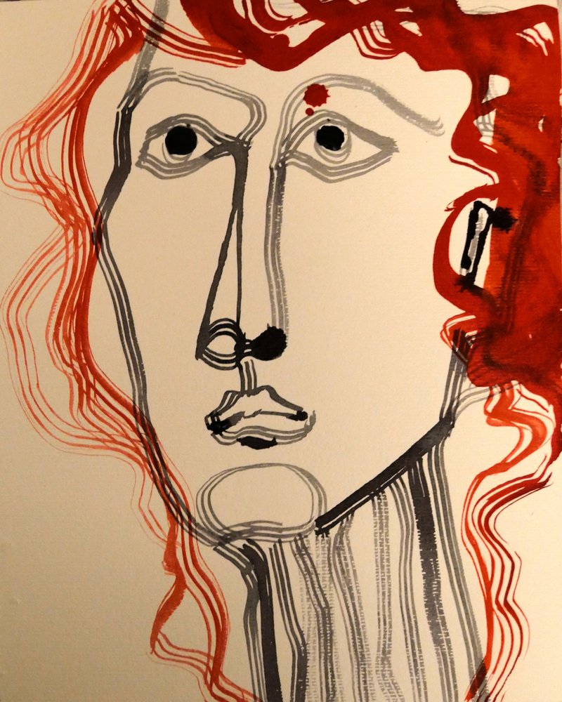 Retrato moderno de una mujer pelirroja de Doris Schmitz