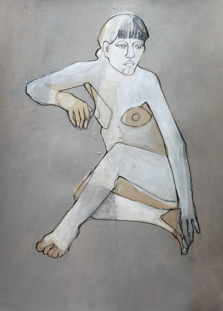 Desnudo abstracto pensativo de Doris Schmitz