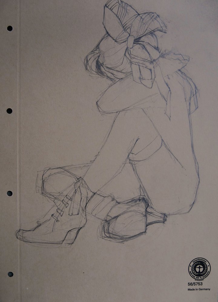 Boceto de una chica pensativa de Doris Schmitz