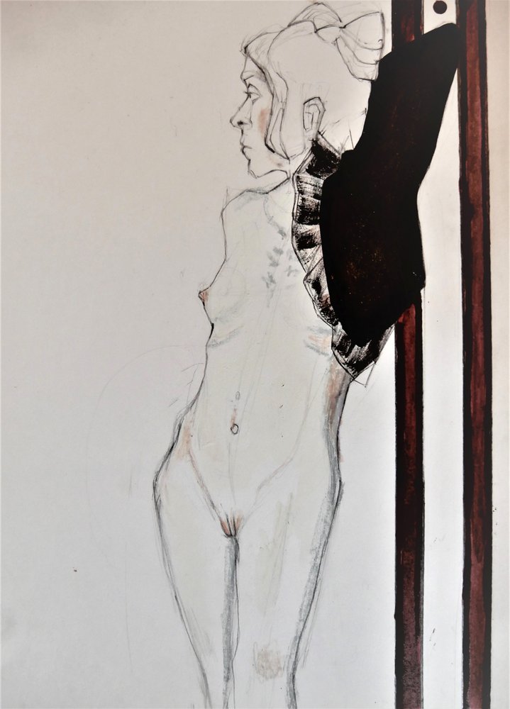 Perfil de un desnudo pensativo de Doris Schmitz