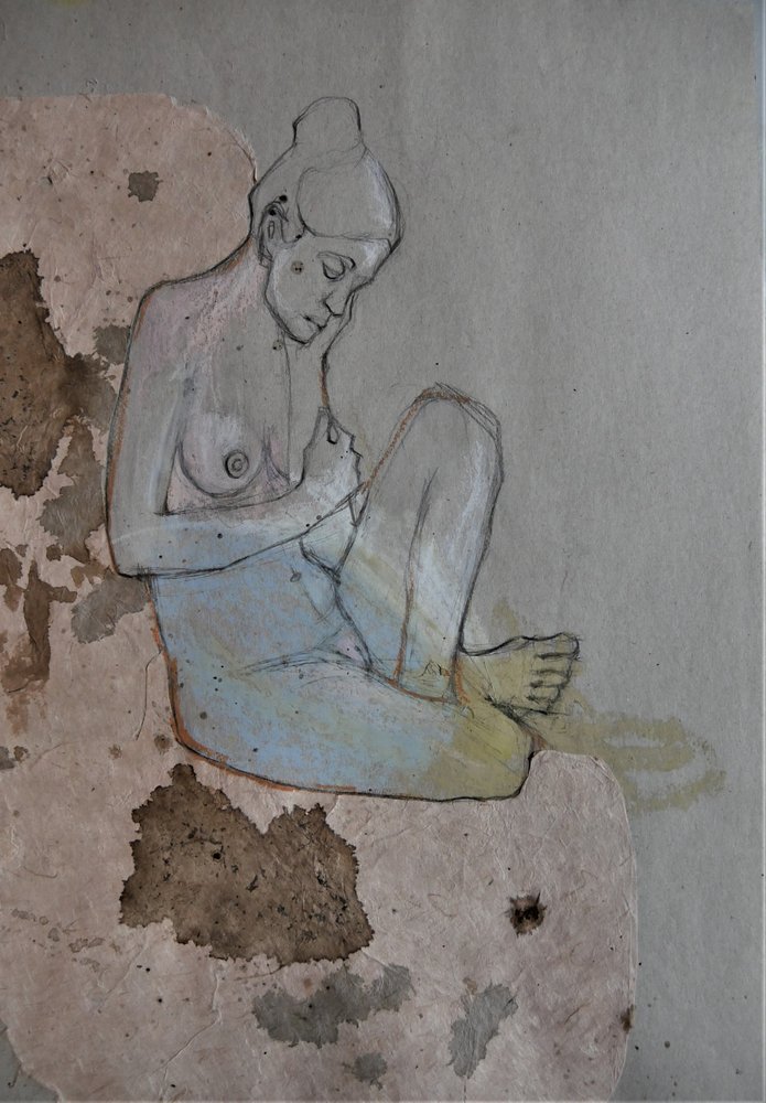 Mujer desnuda pensativa de Doris Schmitz