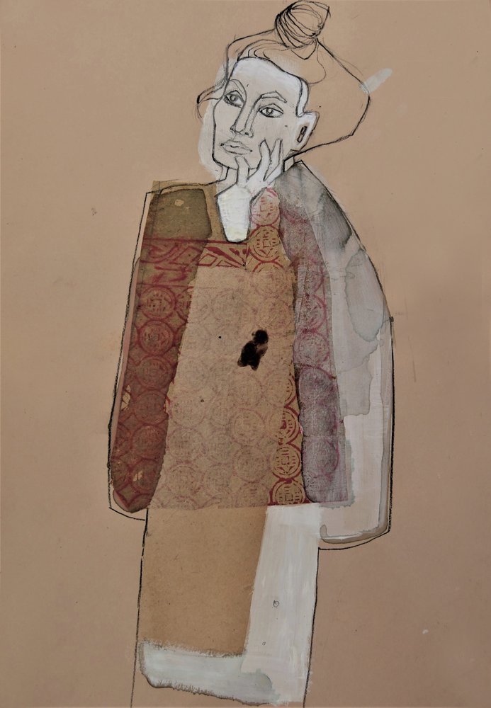 Retrato de una mujer pensativa de Doris Schmitz