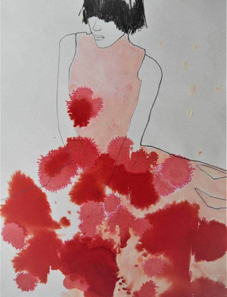 Vestido de tinta roja de Doris Schmitz