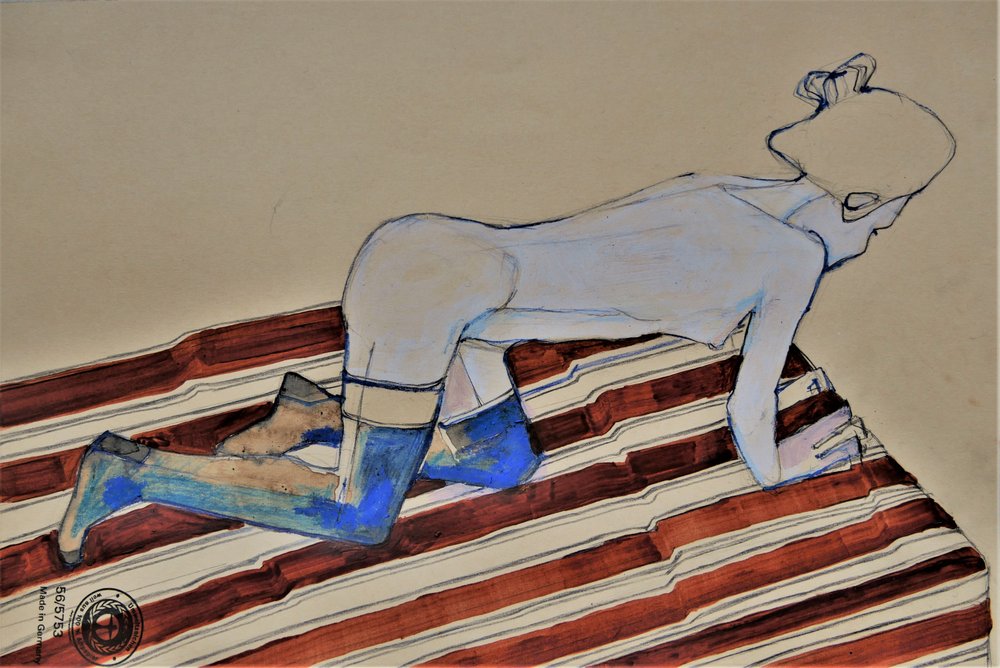 Mujer sensual de rodillas de Doris Schmitz