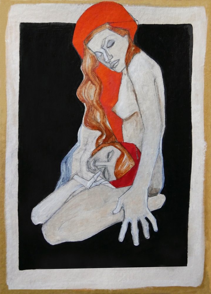 Abrazo rojo y triste de Doris Schmitz