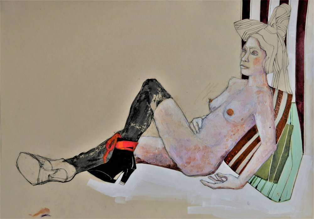 Desnudo recostado con estilo de Doris Schmitz