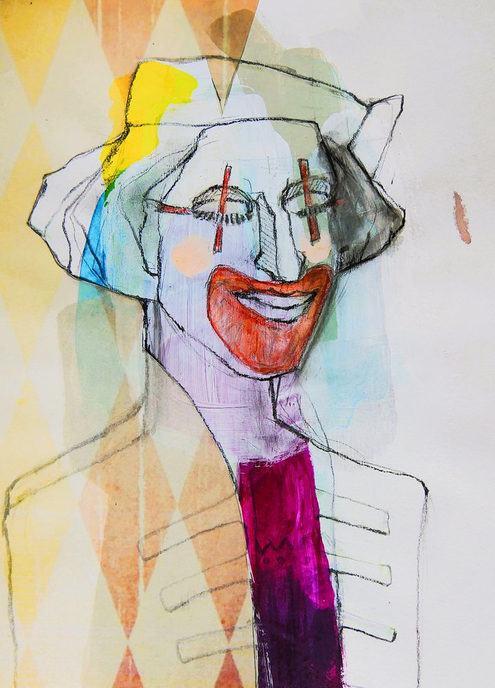 Retrato de un payaso caprichoso de Doris Schmitz