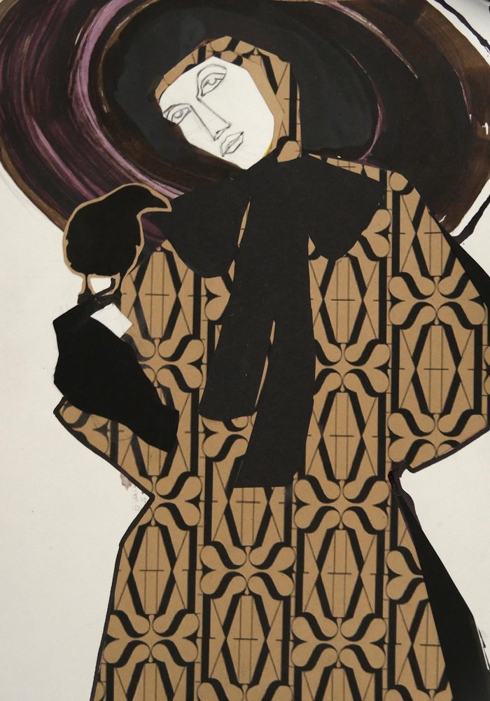 Mujer con un pájaro de Doris Schmitz