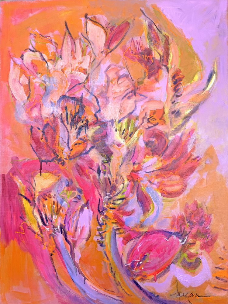 Flores abstractas llenas de colorido de Dorothy Fagan