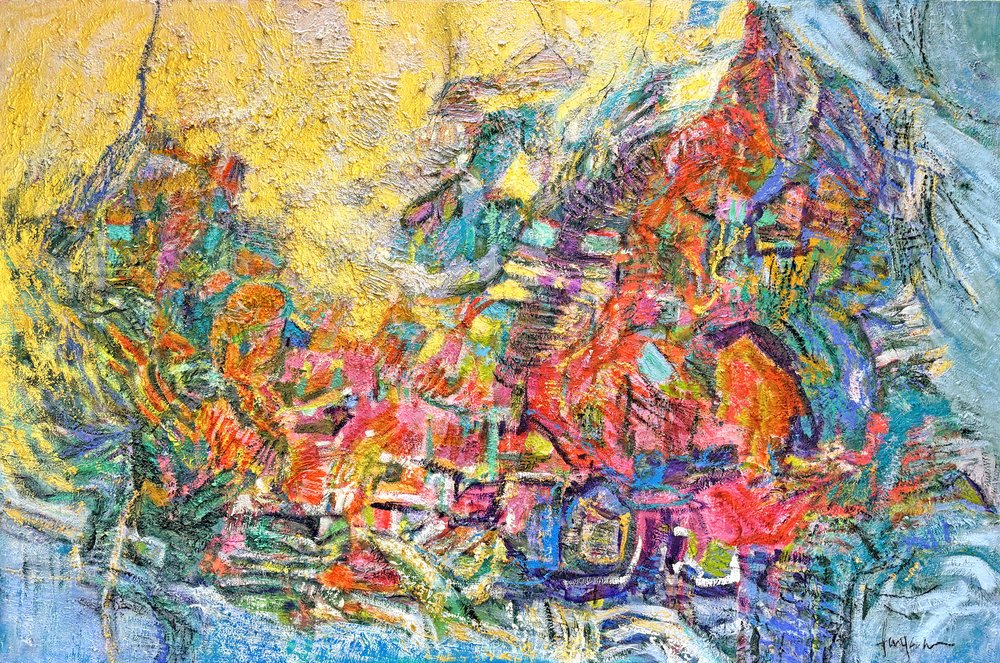 Paisaje urbano abstracto y vibrante de Dorothy Fagan