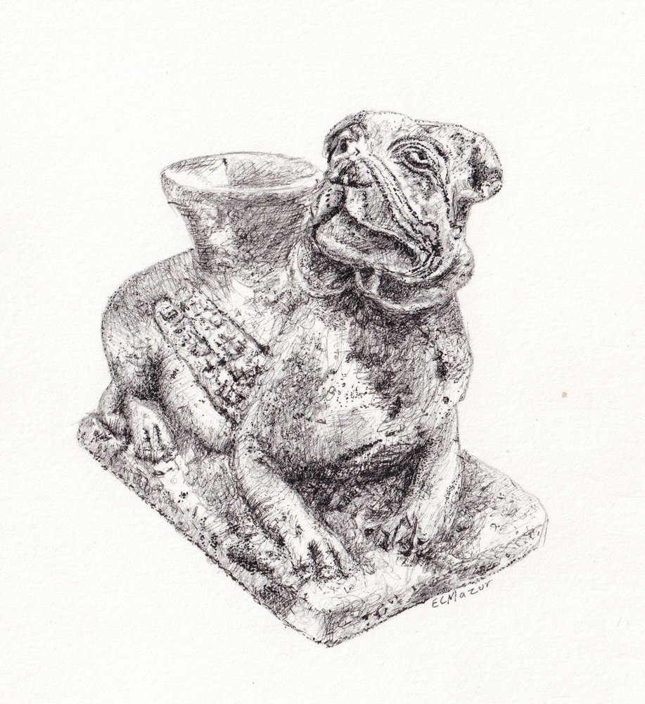 Encantadora estatua de bulldog de EC Mazur