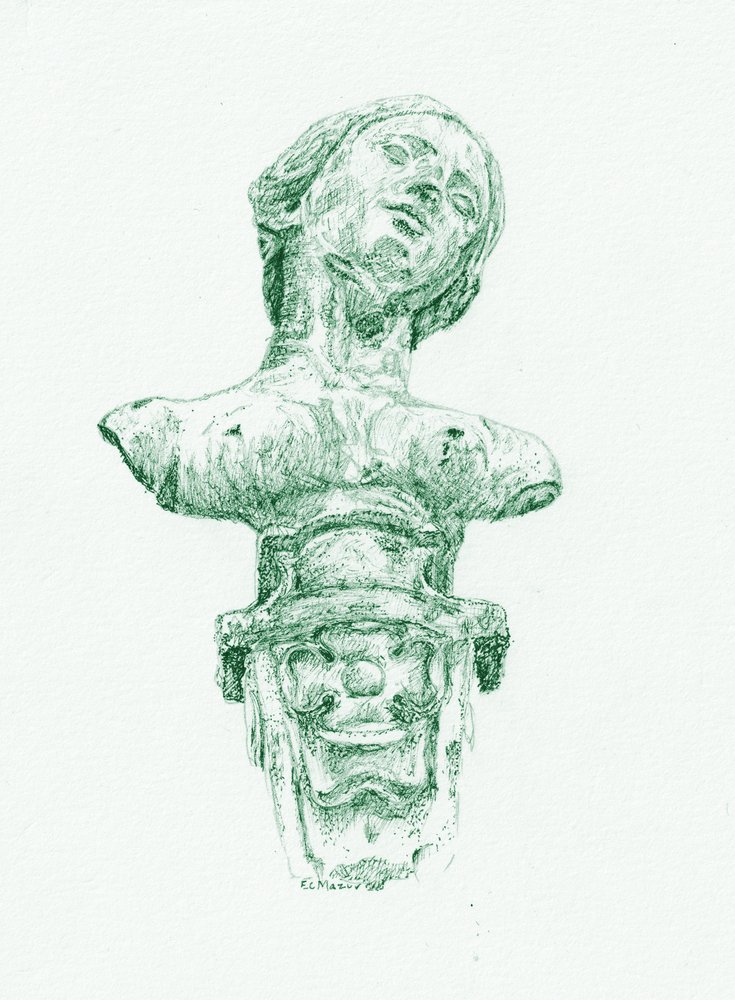 Busto clásico verde de EC Mazur