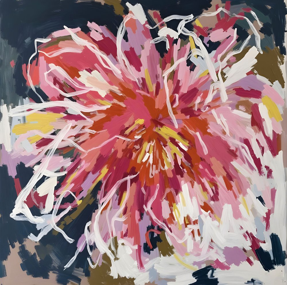 Flor abstracta llena de colorido de Edie