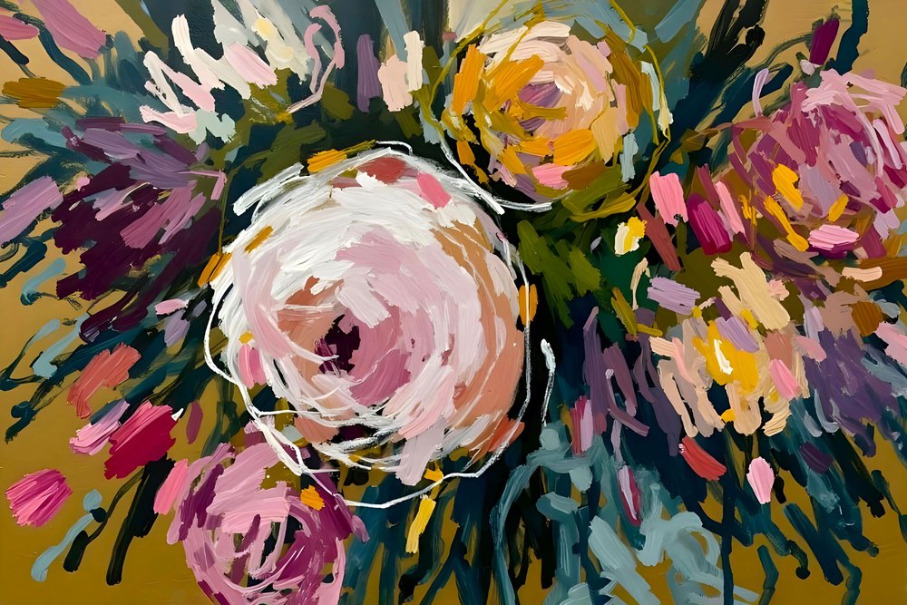 Flores abstractas llenas de colorido de Edie