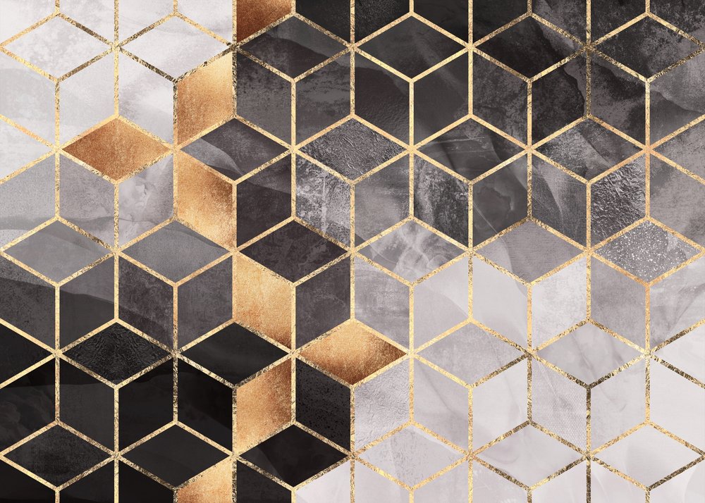 Cubos de mármol dorado de Elisabeth Fredriksson