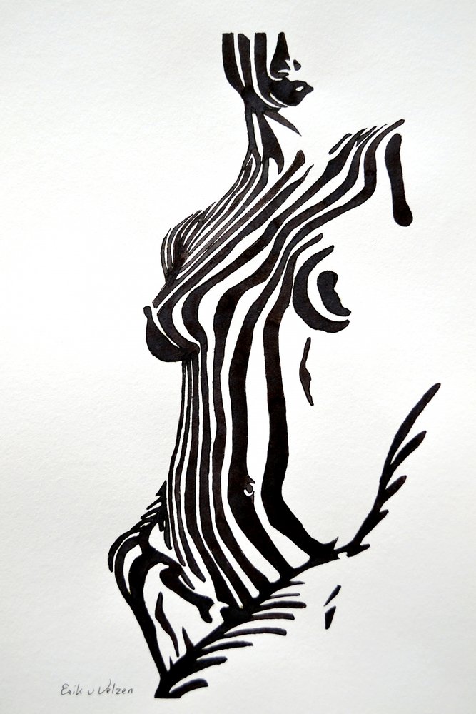 Nude con rayas de cebra de Erik Van Velzen