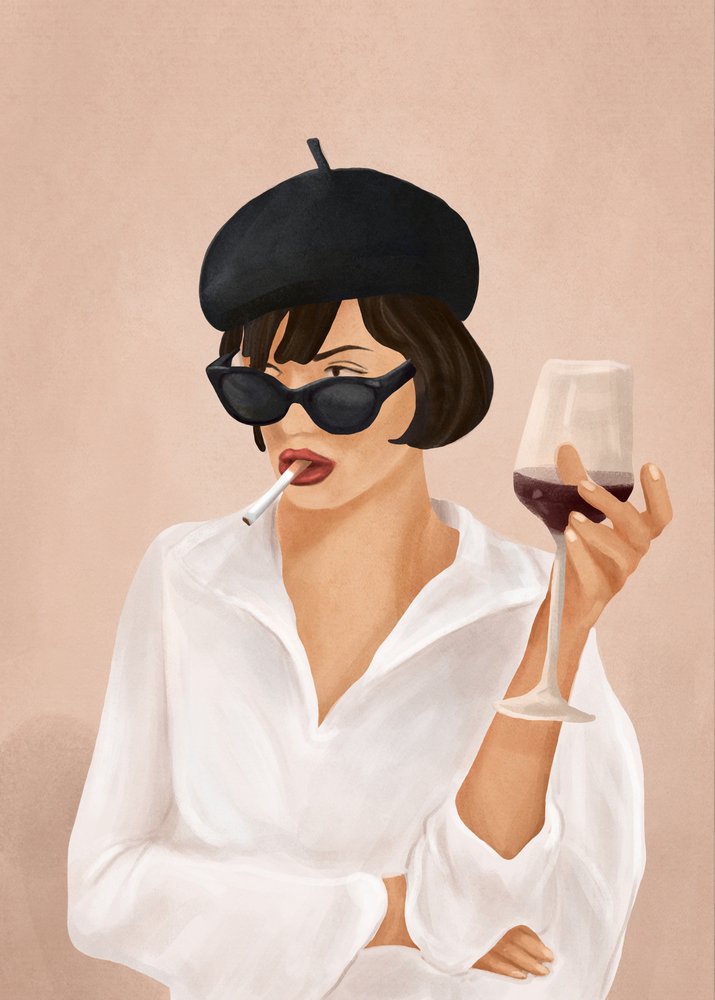 Una mujer elegante con esmoquin de Flow Line